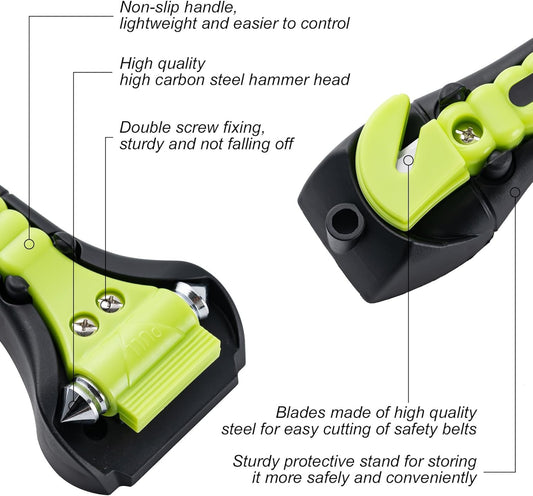 Car Safety Hammer Set of 2, Auto Car Escape Tool, Car Window Glass Hammer Breake