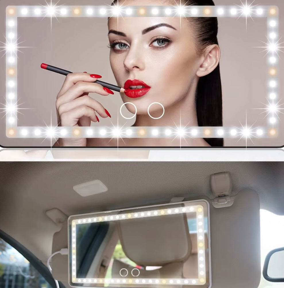 Rechargeable Car Visor Mirror with LED Lights