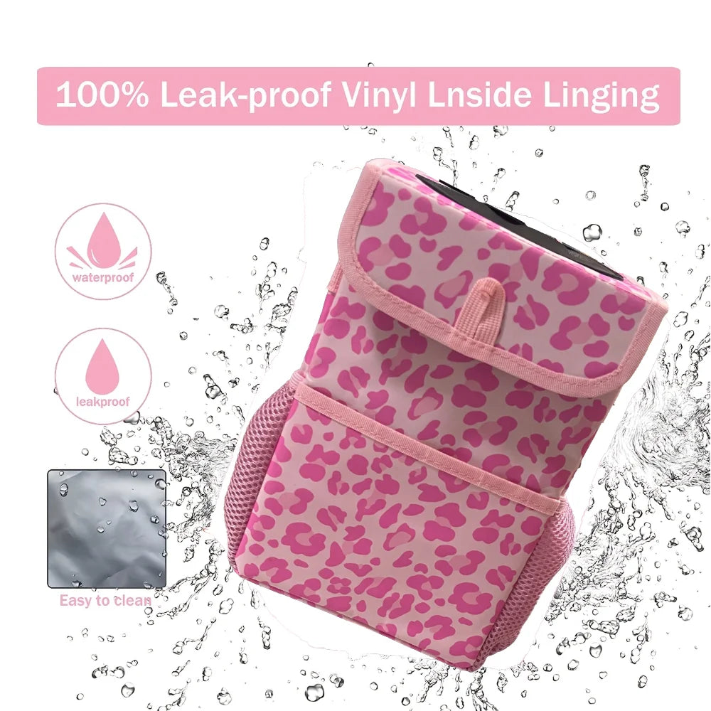 Car Trash Can with Lid and Storage Pockets - Waterproof Car Trash Bag Hanging, Leak-Proof Automotive Garbage Can, Multipurpose C