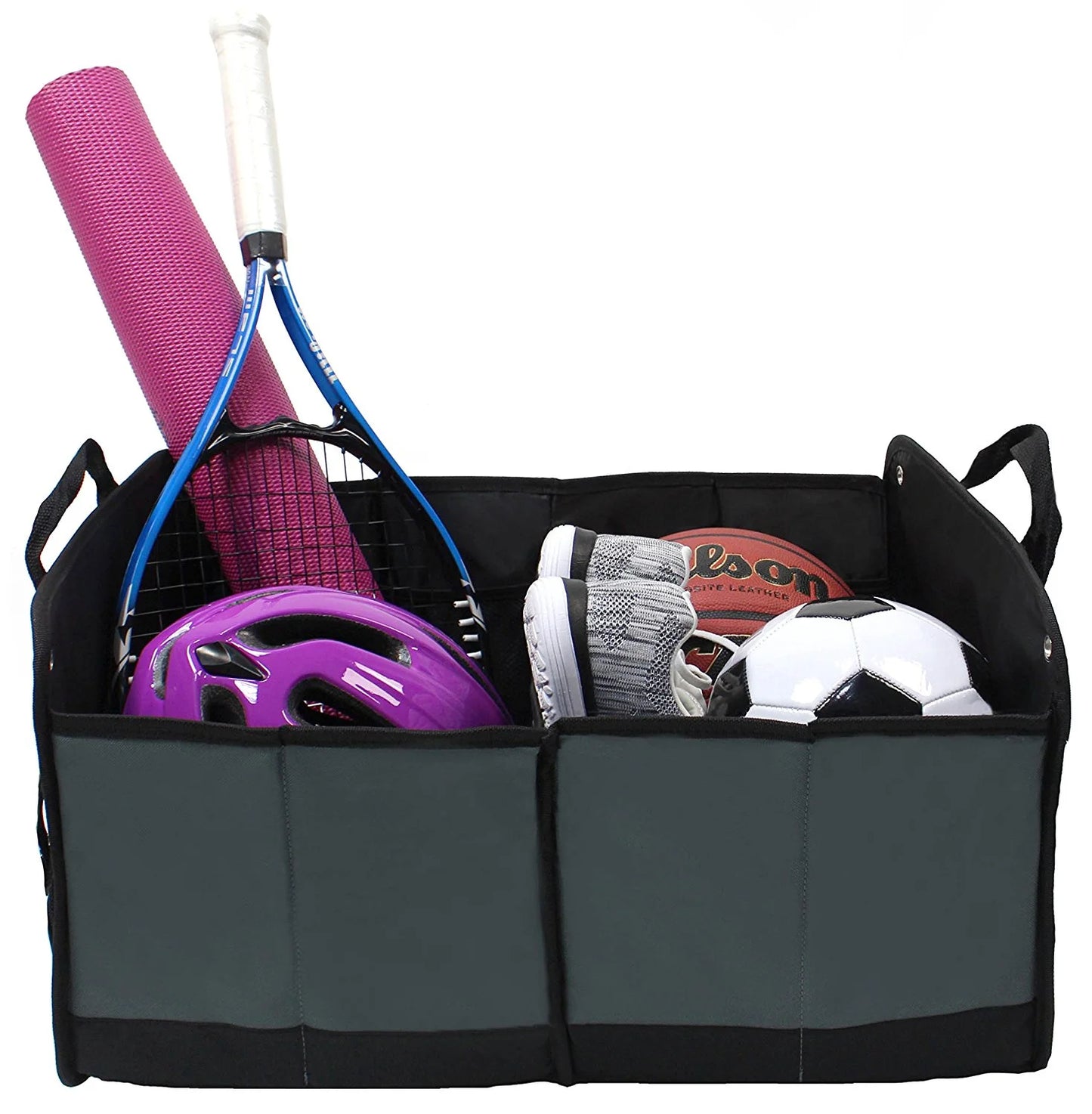 Collapsible Trunk Organizer Folding Cargo Car Storage, 12 Interior Pockets Black