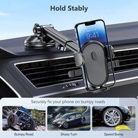 Car Phone Holder, Phone Holders for Your Car with Suction Cup Base, Universal Powerful Suction Cell Phone Car Mount for Dashboard, Automobile Phone Mount Car for Iphone Samsung Smartphones