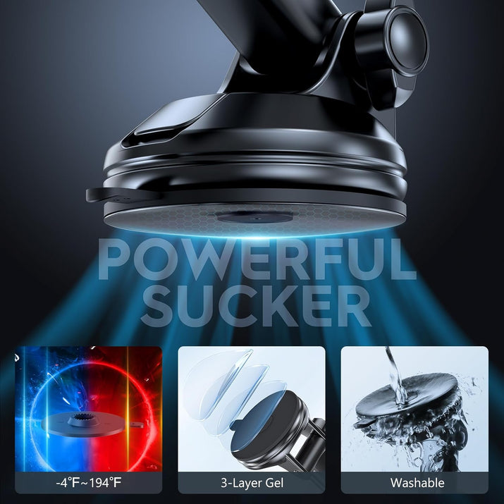 Car Phone Holder, Phone Holders for Your Car with Suction Cup Base, Universal Powerful Suction Cell Phone Car Mount for Dashboard, Automobile Phone Mount Car for Iphone Samsung Smartphones