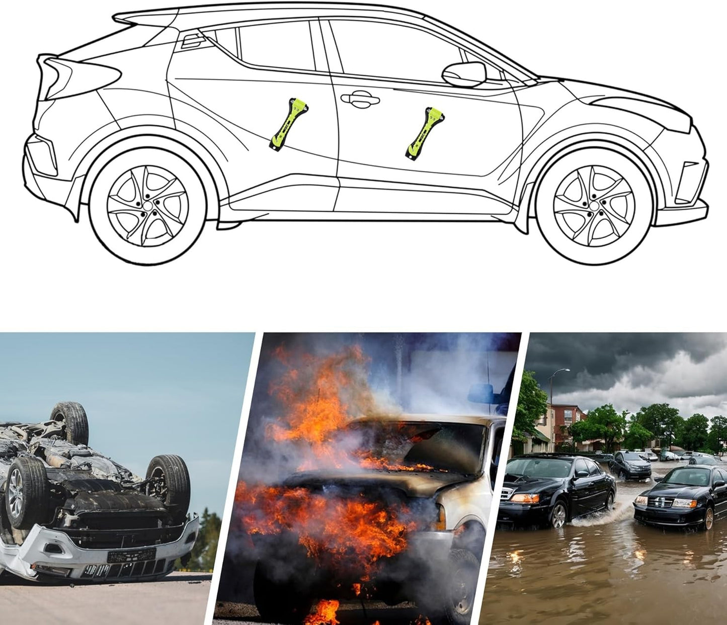 Car Safety Hammer Set of 2, Auto Car Escape Tool, Car Window Glass Hammer Breake