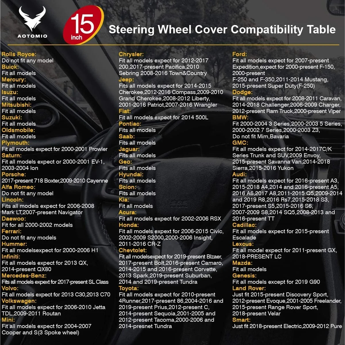 Bohemian Steering Wheel Cover, 15 Inches  Car Steering Wheel Cover Universal Fit for Men & Women Colorful