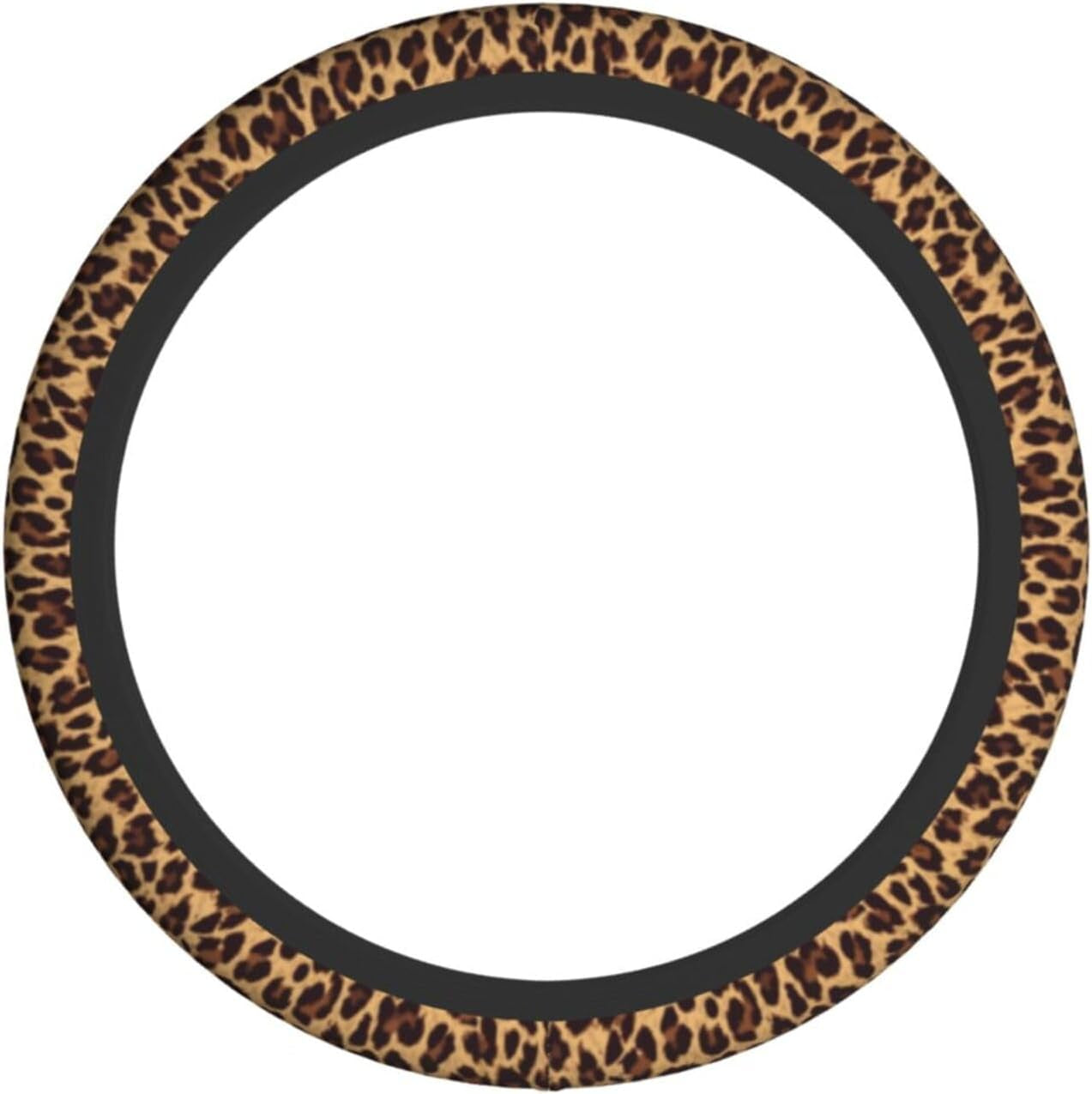 Leopard Steering Wheel Covers Non Slip Neoprene Steering Wheel Protector Cover Universal 15 Inch for Men Women