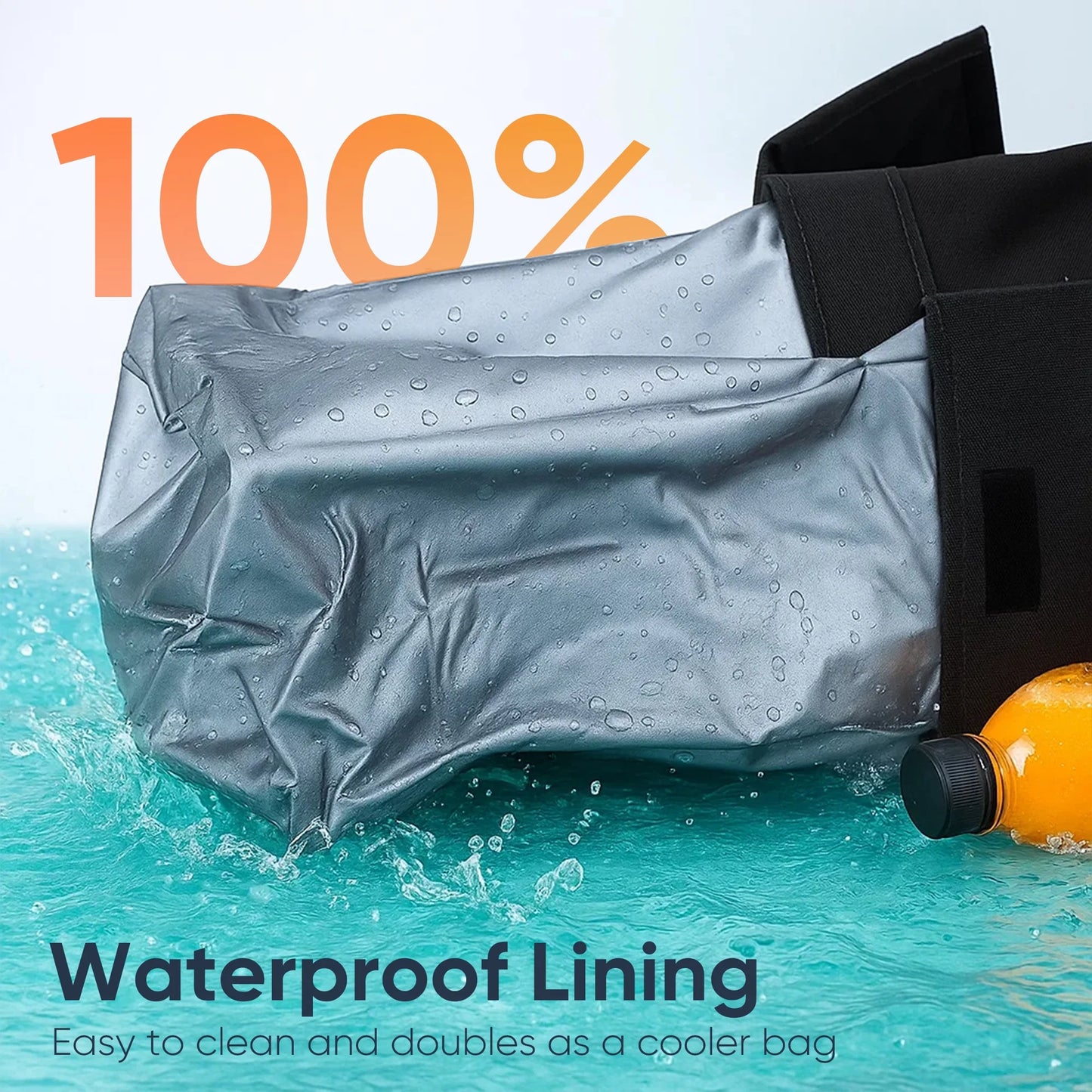 Car Trash Can with Lid, 3 Gallon/11.5L Leak-Proof Trash Bin Car Garbage Can with Mesh Pockets,Waterproof Collapsible Car Organizer Hanging for Back/Front Seat/Console