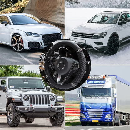 Leather Car  with Anti-Slip Lining, Universal 15 Inch, Black