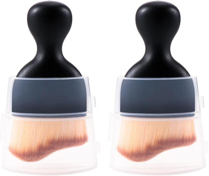 2 PCS Woobrooch Car Interior Dust Sweeping Soft Brush, Woobrooch Zabernim Car Detailing Brush,Scratch Free Curved Brushes with Case for Cleaning Engine Compartment, Dashboard, Electronics