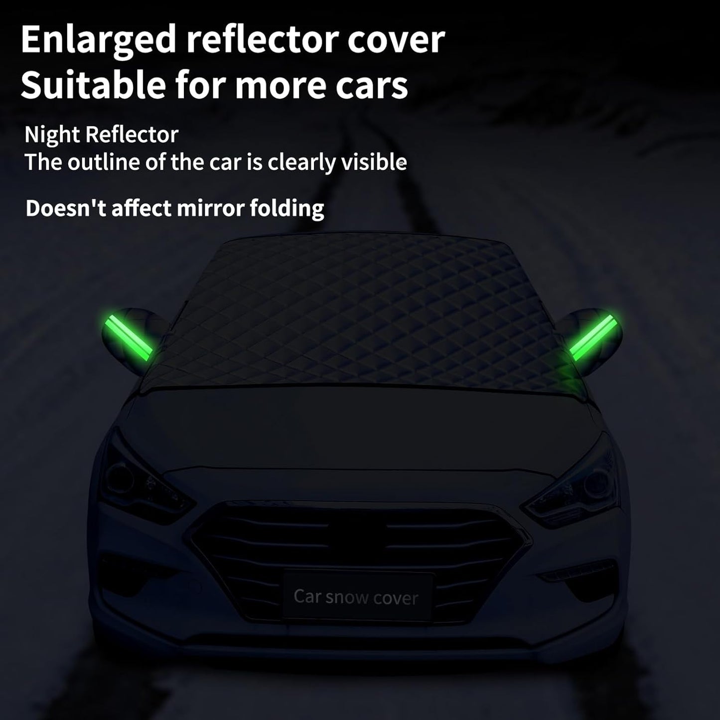 Windshield Snow Cover for Car SUV, Heavy Duty Waterproof Ice Shield with Mirror Flaps, Anti-Hail Frost, All Weather Exterior Protector for Winter Snow Rain Sun UV, Fits Most Vehicles