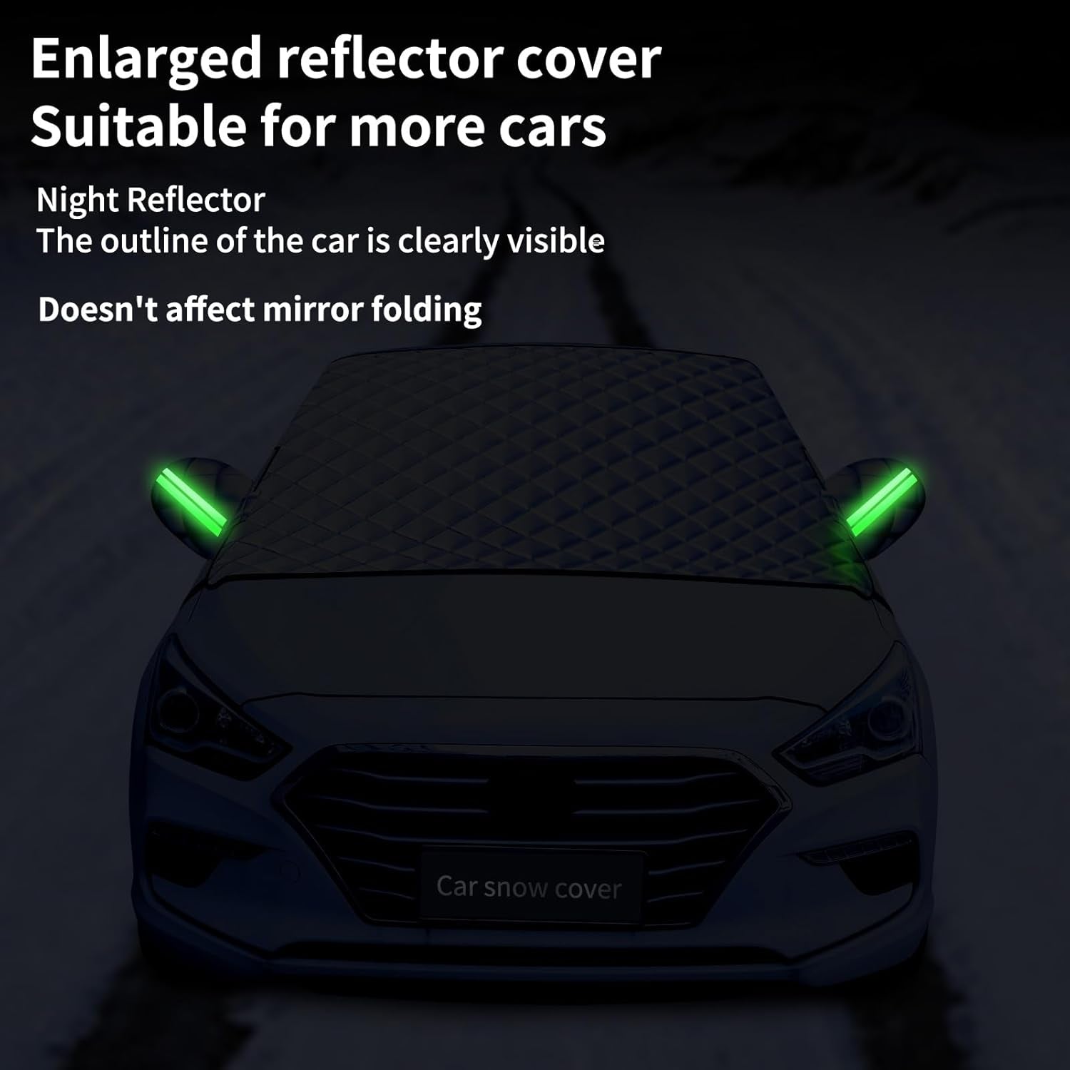 Windshield Snow Cover for Car SUV, Heavy Duty Waterproof Ice Shield with Mirror Flaps, Anti-Hail Frost, All Weather Exterior Protector for Winter Snow Rain Sun UV, Fits Most Vehicles