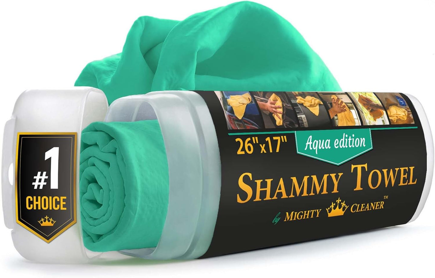 Premium Shammy Cloth for Car Drying - 26”X7” - Super Absorbent Chamois Towel for Car - Scratch-Free, Reusable & Soft