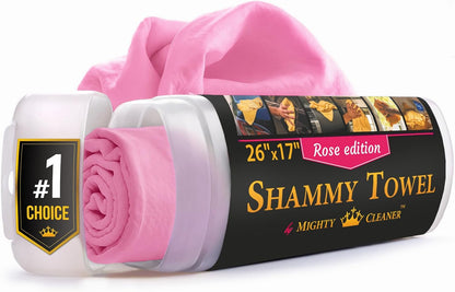 Premium Shammy Cloth for Car Drying - 26”X7” - Super Absorbent Chamois Towel for Car - Scratch-Free, Reusable & Soft