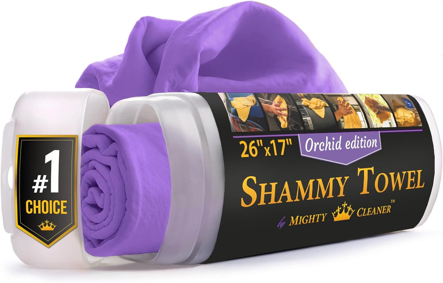 Premium Shammy Cloth for Car Drying - 26”X7” - Super Absorbent Chamois Towel for Car - Scratch-Free, Reusable & Soft