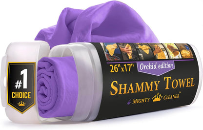 Premium Shammy Cloth for Car Drying - 26”X7” - Super Absorbent Chamois Towel for Car - Scratch-Free, Reusable & Soft