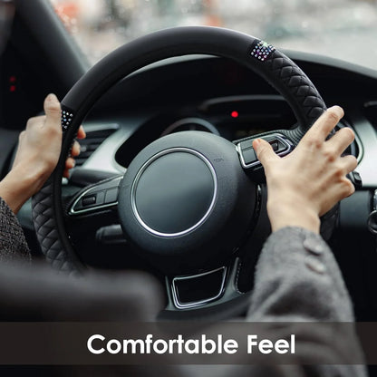 Leather Car  with Anti-Slip Lining, Universal 15 Inch, Black