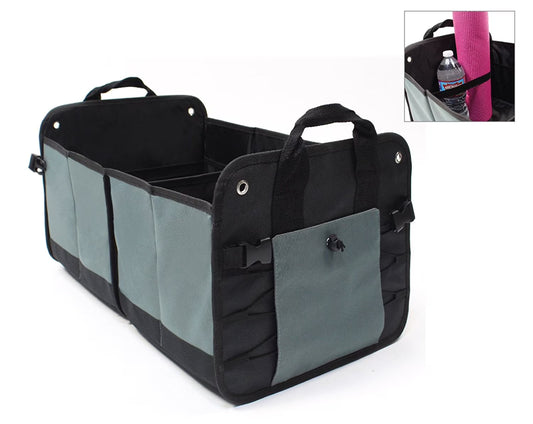 Collapsible Trunk Organizer Folding Cargo Car Storage, 12 Interior Pockets Black