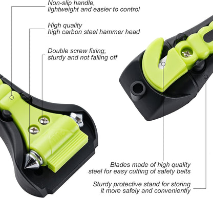 Car Safety Hammer Set of 2, Auto Car Escape Tool, Car Window Glass Hammer Breake
