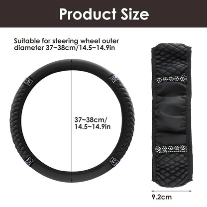 Leather Car  with Anti-Slip Lining, Universal 15 Inch, Black