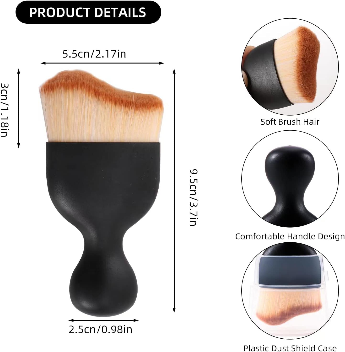 2 PCS Woobrooch Car Interior Dust Sweeping Soft Brush, Woobrooch Zabernim Car Detailing Brush,Scratch Free Curved Brushes with Case for Cleaning Engine Compartment, Dashboard, Electronics