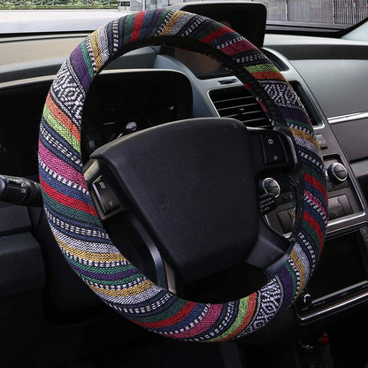 Bohemian Steering Wheel Cover, 15 Inches  Car Steering Wheel Cover Universal Fit for Men & Women Colorful