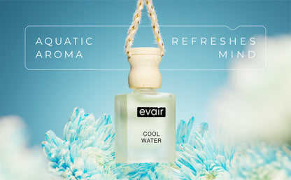 Cool Water Car Freshener, Hanging Car Diffuser with Essential Oils, Pack of 1