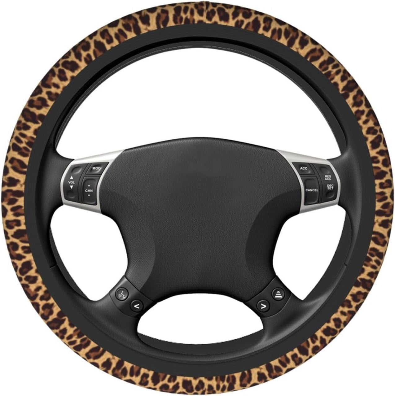 Leopard Steering Wheel Covers Non Slip Neoprene Steering Wheel Protector Cover Universal 15 Inch for Men Women