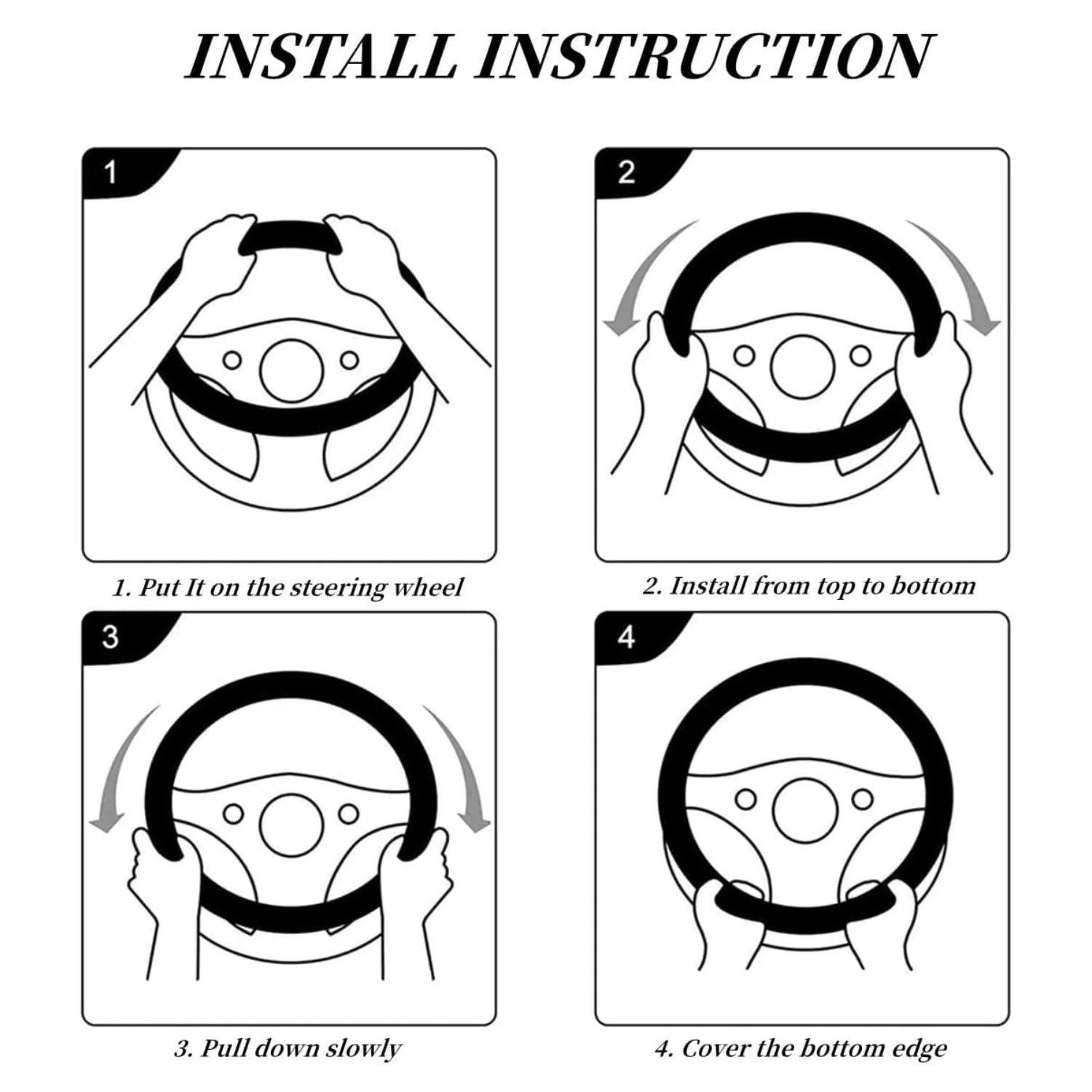 Leather Car  with Anti-Slip Lining, Universal 15 Inch, Black