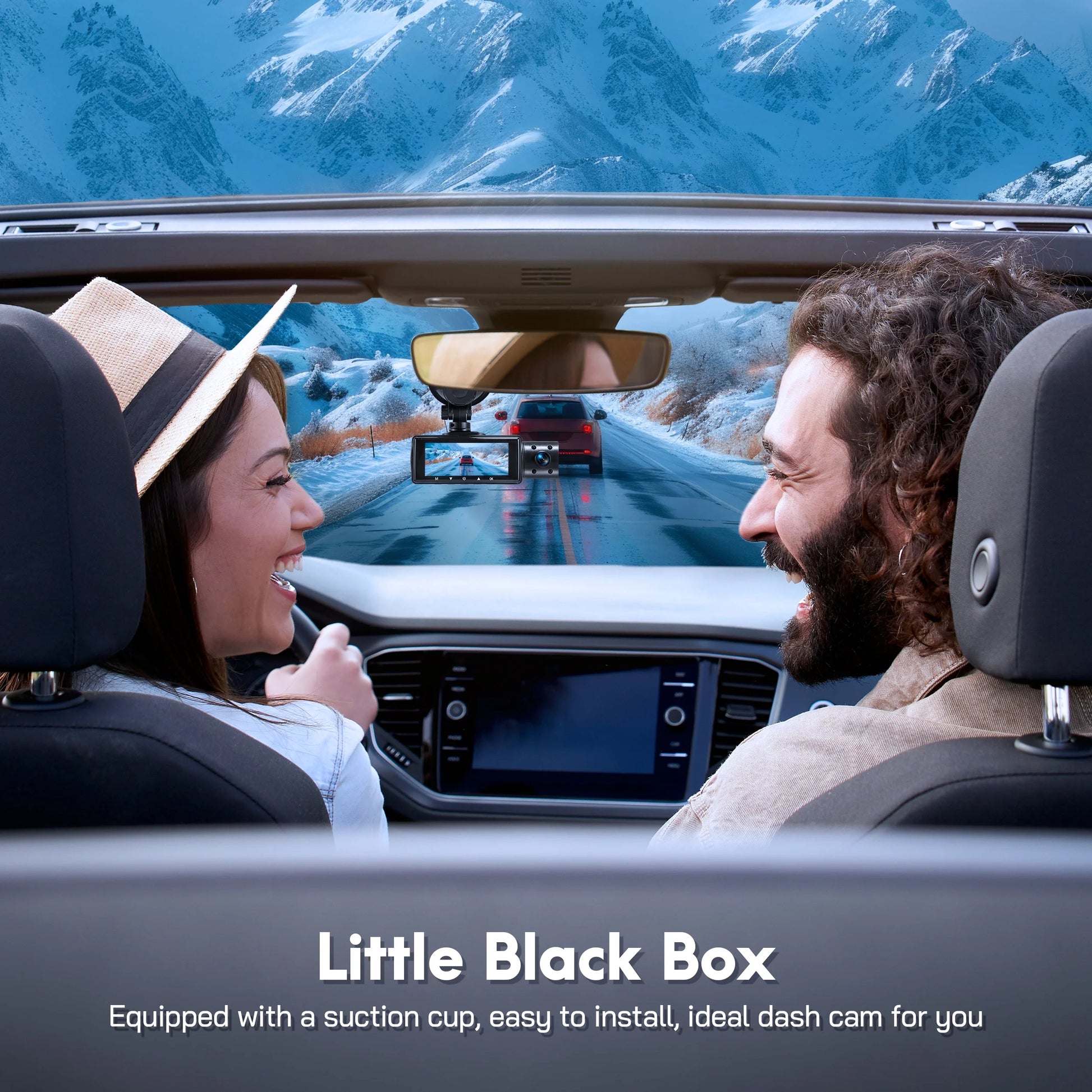 Dash Cam,3 Channel Dash Cam 4K+720P Dash Cam Front and inside Dash Camera with 64GB Card,Night Vision,G-Sensor,24Hr Parking,Triple Car Camera with IR Night Vision