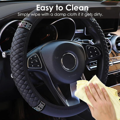 Leather Car  with Anti-Slip Lining, Universal 15 Inch, Black