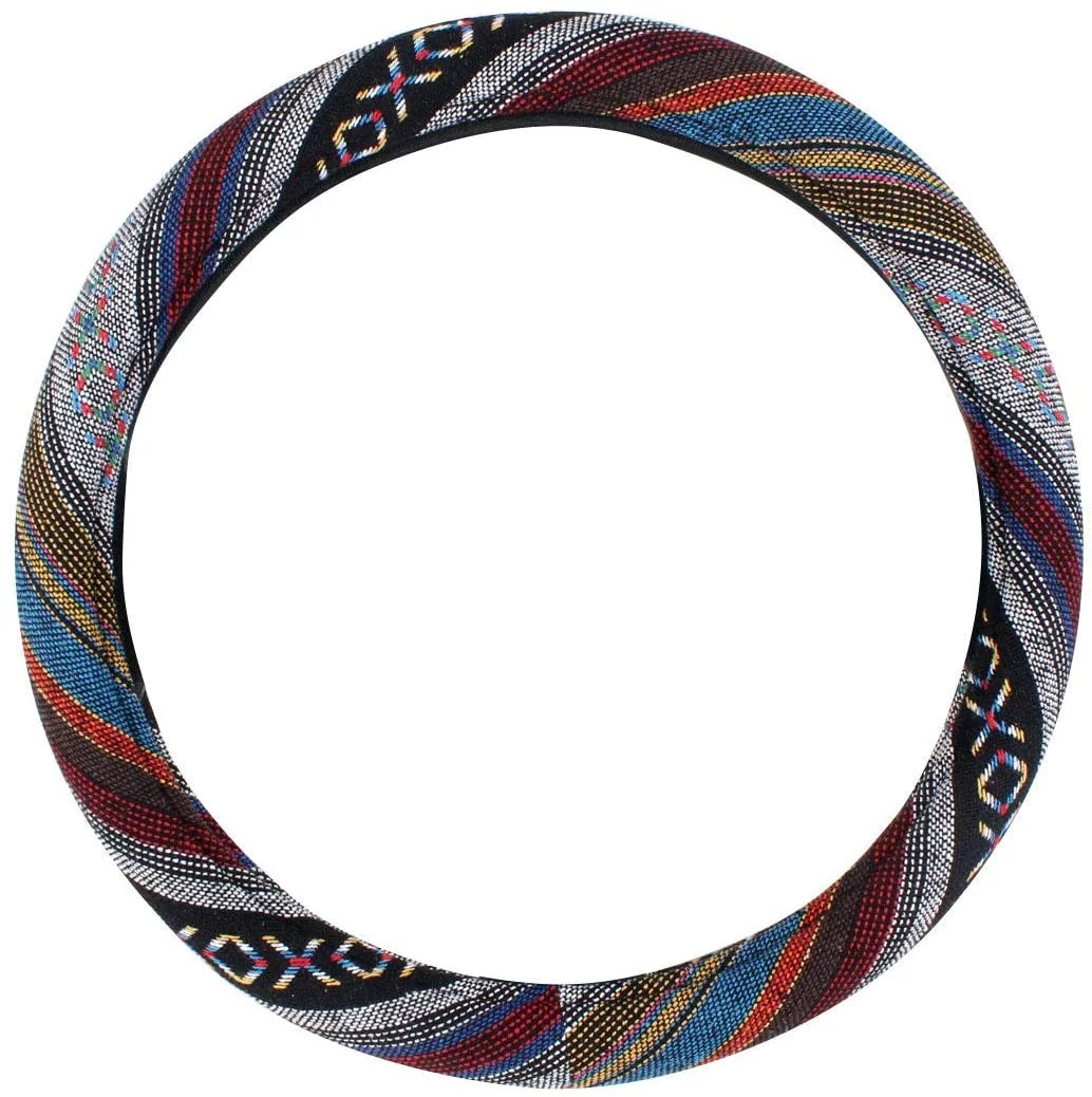 Bohemian Steering Wheel Cover, 15 Inches  Car Steering Wheel Cover Universal Fit for Men & Women Colorful