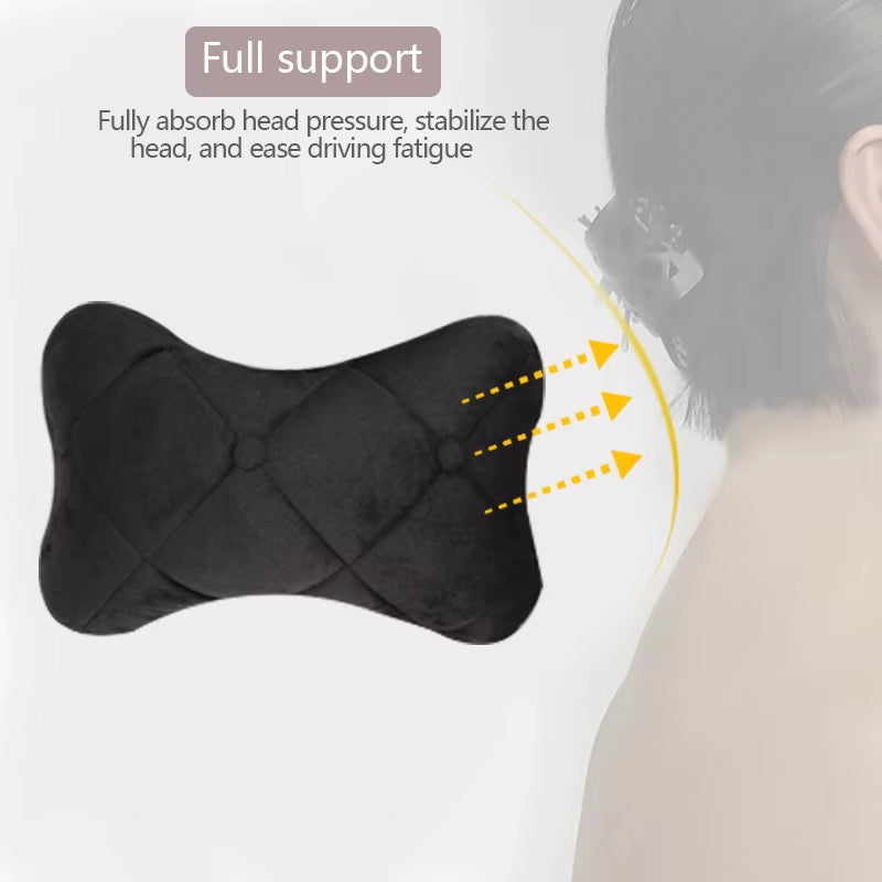 Car Neck Pillow Cotton Seat Headrest Universal Car Neckrest Support Breathable Fabric Cover Relieve Soreness for Travel